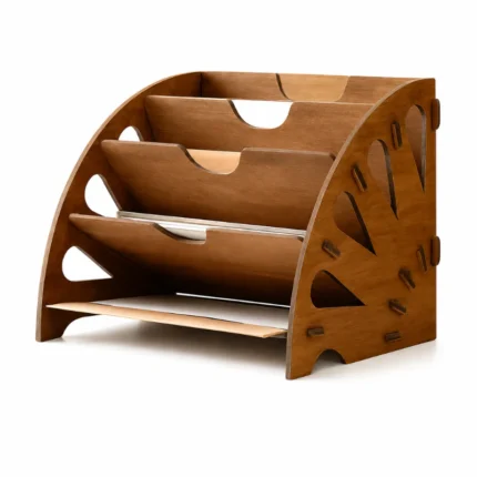 Wooden Desk Organizer for Documents and Office Supplies