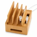 Bamboo Charging Station & Cord Organizer - Image 2