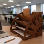 Wooden Desk Organizer for Documents and Office Supplies - Image 4