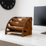 Wooden Desk Organizer for Documents and Office Supplies - Image 2