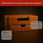 Handcrafted Solid Wood Cable Management Box for Home Office - Image 6