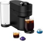 Nespresso Vertuo Pop+ Deluxe by De'Longhi Coffee Machine, Matte Black Chrome, Centrifusion Technology, 1100ml Tank, 5 Cup Sizes