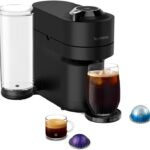 Nespresso Vertuo Pop+ Deluxe by De'Longhi Coffee Machine, Matte Black Chrome, Centrifusion Technology, 1100ml Tank, 5 Cup Sizes
