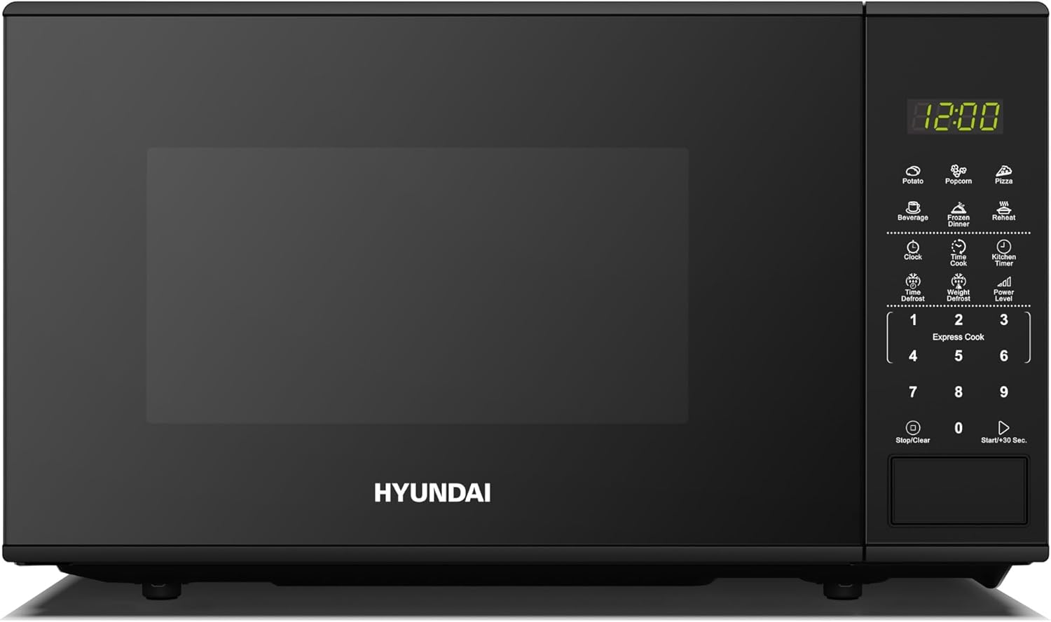 51khg0br2ZL._AC_SL1500.jpg Hyundai 800W 20L Black Digital Microwave, Stainless Steel Interior, 11 Power Levels, Automatic Defrost, 6 Auto Cook Modes, Clock and Timer, Digital Controls, Easy Clean & Child Lock - Image 1