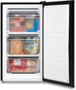 COMFEE' RCU60BL2UK(E) 60 Litre Freestanding Under Counter, 48cm Upright Freezer Adjustable Thermostat, Reversible Door, 4 Star Freezer Rating Drawer, Black [Energy Class E] - Image 2