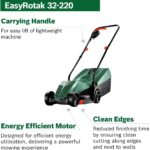 Bosch Corded Lawnmower EasyRotak 32-220 (1200 W Motor Power, Cutting Width: 32 cm, 31-Litre Grass Box, Extra 32cm Sharp Blade, Suitable for Quick and Easy Mowing with Tidy Edges) - Amazon Exclusive - Image 2
