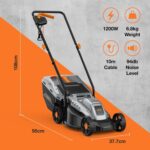 VonHaus Lawnmower 1200W – Electric Corded Lawn Mower for all Types of Grass – 30L Collection Bag, 320mm Working Width, 10m Cable, Foldable Height Adjustable Handlebar, 3 Depth Settings, Carry Handle - Image 7
