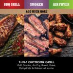 Ninja Woodfire Electric BBQ Grill & Smoker, 7-in-1 Outdoor Grill & Air Fryer, Roast, Bake, Dehydrate, Uses Woodfire Pellets, Weather Resistant, Non-Stick, Portable, Electric, Grey/Black, OG701UK - Image 4