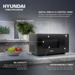 Hyundai 800W 20L Black Digital Microwave, Stainless Steel Interior, 11 Power Levels, Automatic Defrost, 6 Auto Cook Modes, Clock and Timer, Digital Controls, Easy Clean & Child Lock - Image 2