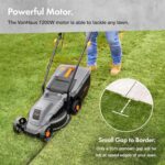 VonHaus Lawnmower 1200W – Electric Corded Lawn Mower for all Types of Grass – 30L Collection Bag, 320mm Working Width, 10m Cable, Foldable Height Adjustable Handlebar, 3 Depth Settings, Carry Handle - Image 2